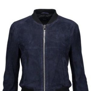 Theory Daryette suede bomber jacket - black